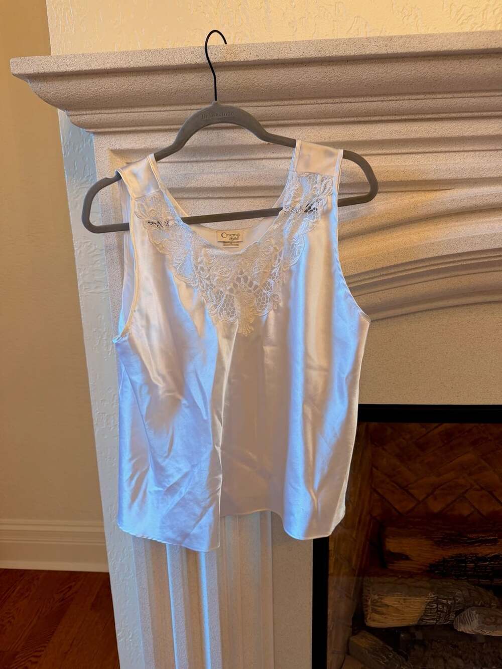 Cinema Etoile Camisole Size 2X White Satin Lace Trim